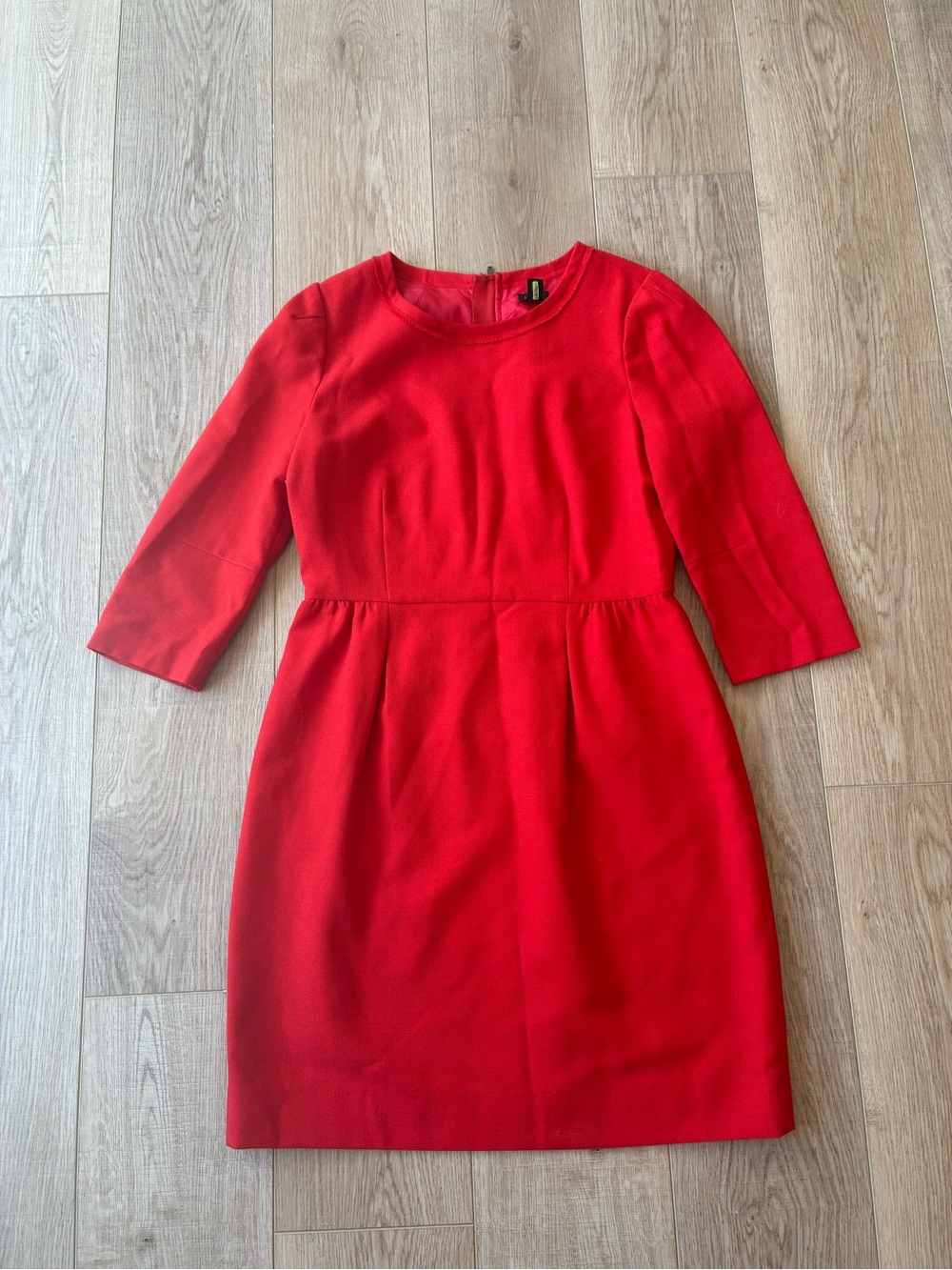 J Crew Orange/Red Sheath mini Dress wool blend polished look for Fall Holidays